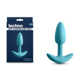 Techno Trance Blue 10.9 cm USB Rechargeable Butt Plug App Control Butt Plugs - Vibrating